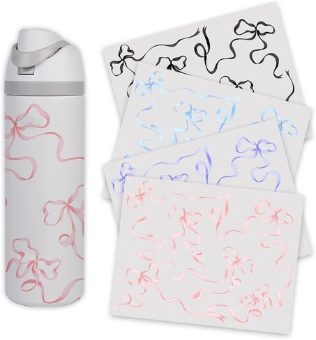 أقواس 4pcs ملصقات لزجاجة مياه Owala ، ملصقات مقاومة للماء متوافقة مع Orban Outfitters زجاجات Owala 24oz ، تزيين ملحقات الكوب من الكأس ، 4 ألوان in Saudi Arabia