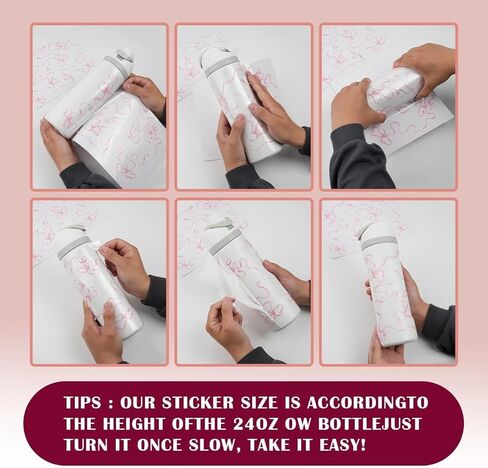 أقواس 4pcs ملصقات لزجاجة مياه Owala ، ملصقات مقاومة للماء متوافقة مع Orban Outfitters زجاجات Owala 24oz ، تزيين ملحقات الكوب من الكأس ، 4 ألوان in Saudi Arabia