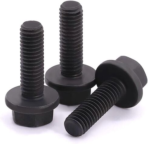 M8-1.25 x 30mm (15 pcs) Flanged Hex Bolt Screws Black Oxide Finish, 10.9 Grade Alloy Steel, Large Flange Washer Head Bolt, DIN6921/GB5789, Full Thread in Saudi Arabia