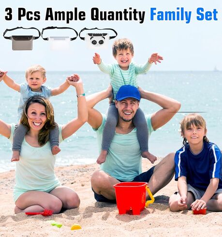 Waterproof Waist Pouch, 3 Pcs Waterproof Belt Bags for Swimming, Water Proof Fanny Pack with Adjustable Waist Strap & Screen Touch Sensitive for Swimming Boating Beach (3 Colors) in Saudi Arabia