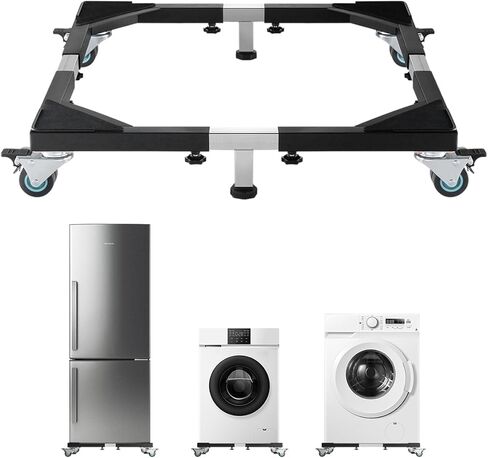 VEVOR جميع غسالة الغسالة الفولاذ المقاوم للصدأ Dolly CART ، 1200 رطل الأثاث الثقيل Dolly ، قاعدة ثلاجة قابلة للتعديل مع 4 عجلات توأم قفل وقدمين قويين للغسالة والثلاجة والمجفف in Saudi Arabia
