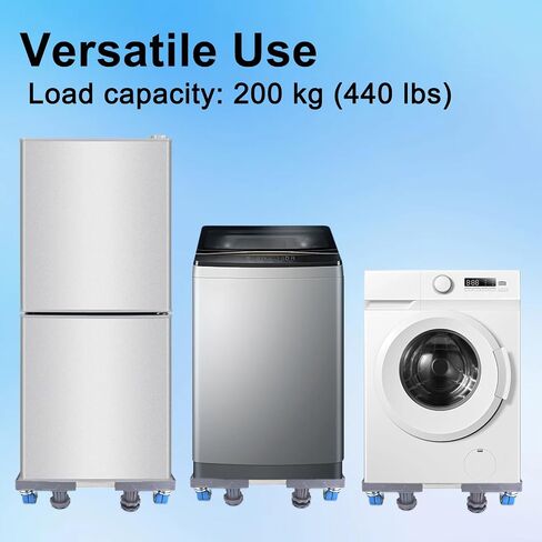 Heavy Duty Mini Fridge Stand with Strong Feet and 4 Rollers,Universal Mini Refrigerator Stand, Washing Machine Pedestal Multi-Functional Base for Refrigerator and Dryer (4 Strong Feet with 4 Rollers) in Saudi Arabia