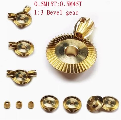 1SET 0.5M 1: 3 ترس الشطبة النحاسية 15T: 45T 90 درجة النحاس النحاس النحاس التروس (15TB4MM × 45TB4MM) in Saudi Arabia