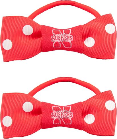 Littlearth NCAA Nebraska Cornhuskers Bow Pigtail Holder ، 2 pack in Saudi Arabia
