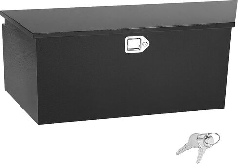 35 Inch Trailer Tongue Box, Heavy Duty Aluminum Box Tool Chest Storage for Truck Bed Pickup RV with Lock and Keys-35 x 12 x 12 inch,Black in Kuwait