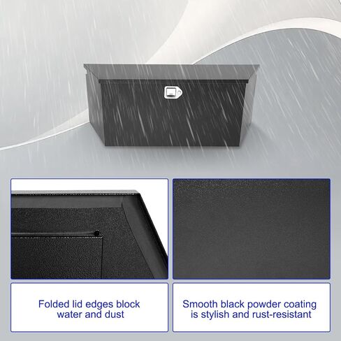 35 Inch Trailer Tongue Box, Heavy Duty Aluminum Box Tool Chest Storage for Truck Bed Pickup RV with Lock and Keys-35 x 12 x 12 inch,Black in Kuwait