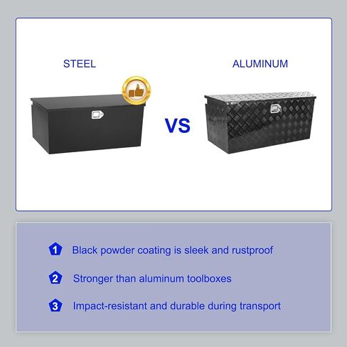 35 Inch Trailer Tongue Box, Heavy Duty Aluminum Box Tool Chest Storage for Truck Bed Pickup RV with Lock and Keys-35 x 12 x 12 inch,Black in Kuwait