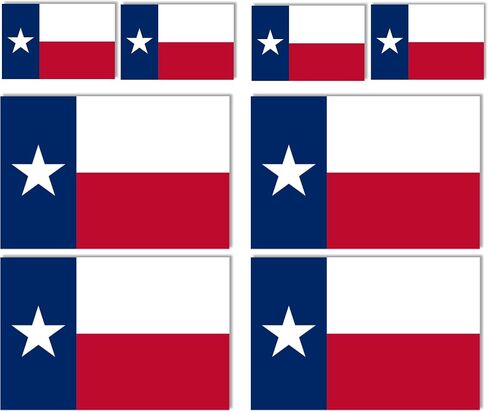 | 8 PCS Texas Flag Sticker - اثنان من الحجم ، 8 ملصقات - ملصقات تكساس قوية ، متينة ، متينة ، مانعة للتسرب. in Saudi Arabia