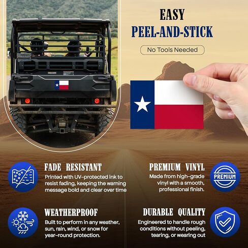 | 8 PCS Texas Flag Sticker - اثنان من الحجم ، 8 ملصقات - ملصقات تكساس قوية ، متينة ، متينة ، مانعة للتسرب. in Saudi Arabia