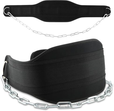 Dip Belt for Weightlifting,Weighted Pull Ups Belt with Chain,Weightlifting Belts for Men Women,Gym Workout Waist DipBelt for Weight Lifting,Squat,Training,Fitness Weight Belts in Saudi Arabia