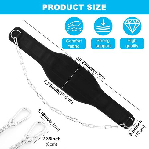 Dip Belt for Weightlifting,Weighted Pull Ups Belt with Chain,Weightlifting Belts for Men Women,Gym Workout Waist DipBelt for Weight Lifting,Squat,Training,Fitness Weight Belts in Saudi Arabia