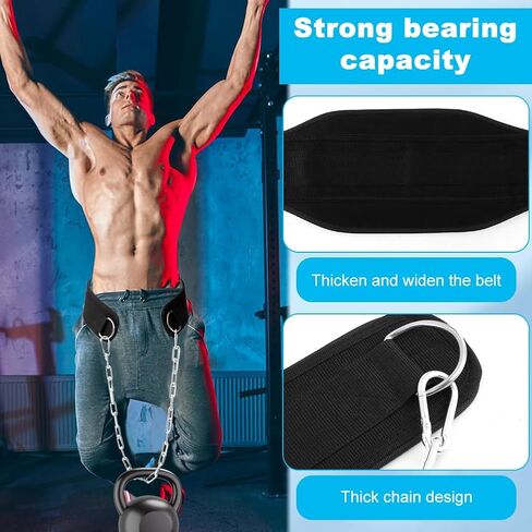 Dip Belt for Weightlifting,Weighted Pull Ups Belt with Chain,Weightlifting Belts for Men Women,Gym Workout Waist DipBelt for Weight Lifting,Squat,Training,Fitness Weight Belts in Saudi Arabia