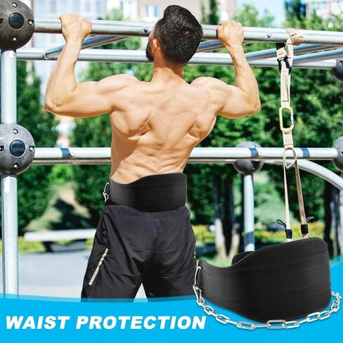 Dip Belt for Weightlifting,Weighted Pull Ups Belt with Chain,Weightlifting Belts for Men Women,Gym Workout Waist DipBelt for Weight Lifting,Squat,Training,Fitness Weight Belts in Saudi Arabia