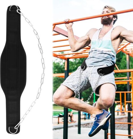 Dip Belt for Weightlifting,Weighted Pull Ups Belt with Chain,Weightlifting Belts for Men Women,Gym Workout Waist DipBelt for Weight Lifting,Squat,Training,Fitness Weight Belts in Saudi Arabia