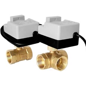 صمام الكرة النحاسي الآلي 3 Way 2 Way Control Ball Valve Attuator مع التبديل اليدوي AC220V DN15 20 40 للهواء المائي (220V-2 من خلال ، DN20) in Kuwait