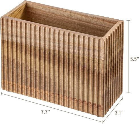 MyGift Fluted Premium Solid Acacia Wood Napkin Holder Rack Stand - Elegant Kitchen Table Organizer for Paper Napkins - Durable, Stylish, and Modern Design in Saudi Arabia