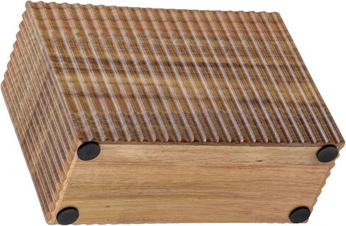 MyGift Fluted Premium Solid Acacia Wood Napkin Holder Rack Stand - Elegant Kitchen Table Organizer for Paper Napkins - Durable, Stylish, and Modern Design in Saudi Arabia
