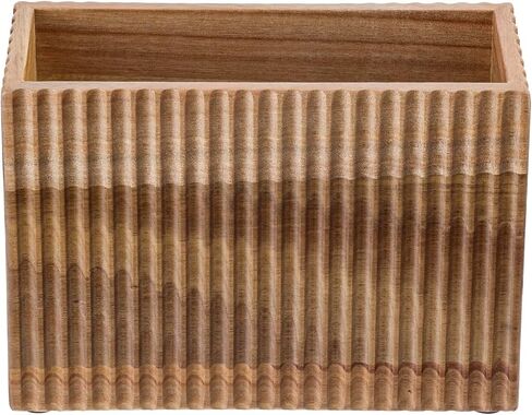 MyGift Fluted Premium Solid Acacia Wood Napkin Holder Rack Stand - Elegant Kitchen Table Organizer for Paper Napkins - Durable, Stylish, and Modern Design in Saudi Arabia
