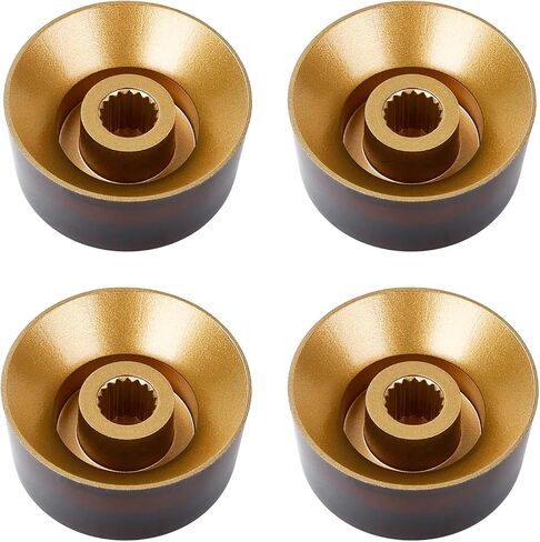 Banworks '60s Style Electric Guitar Control Knobs Metric 18-Spline 2 Tone 2 Volume Knobs 6mm (15/64") Speed Knobs for Epiphone Les Paul SG Electric Guitars Pack of 4 JT/XN-02 Golden/Black in Saudi Arabia