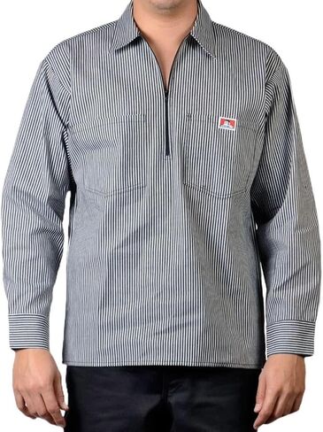 Ben Davis Men's Long Sleeve Striped Button-Up Work Shirt in Saudi Arabia
