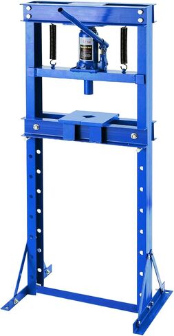 12 Ton Hydraulic Press, Heavy Duty H-Frame Garage Floor Shop Press with Adjustable Worktable & Plates, for Metal Bending, Straightening, Installing Bearings & U-Joints,Blue in Saudi Arabia