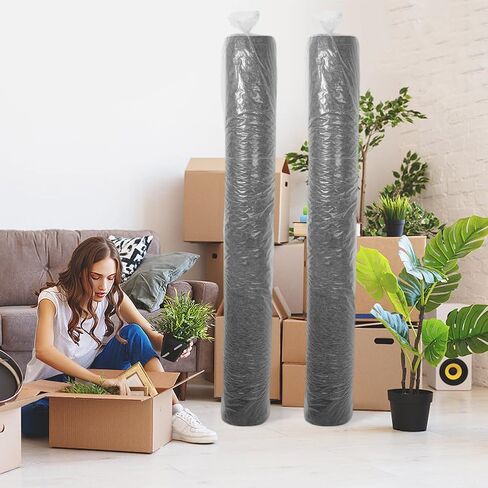 HFKPJRT 2 PCS أكياس سجادة للتحرك ، حقيبة تخزين السجادة البلاستيكية Jumbo تصل إلى 9 × 12 قدمًا ، حقيبة سجادة شاقة 4.7 مل مع روابط ZIP وعلامات فارغة للتخزين ، التحرك ، التعبئة ، الشحن in Kuwait