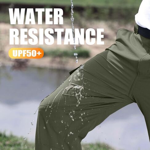 Mens Lightweight Cargo Hiking Patns Quick Dry Outdoor Work Pants with 6 Pockets Fishing Safari Pants in Saudi Arabia