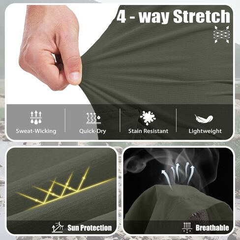 Mens Lightweight Cargo Hiking Patns Quick Dry Outdoor Work Pants with 6 Pockets Fishing Safari Pants in Saudi Arabia