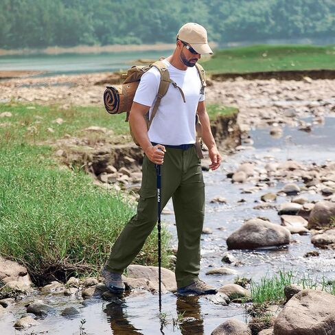 Mens Lightweight Cargo Hiking Patns Quick Dry Outdoor Work Pants with 6 Pockets Fishing Safari Pants in Saudi Arabia