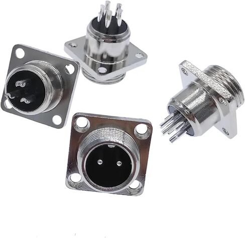 GX12 Square Base Connector Flange Socket 2-7pin Diam 12mm 1Pcs(4P) in Saudi Arabia