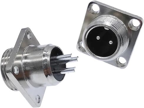 GX12 Square Base Connector Flange Socket 2-7pin Diam 12mm 1Pcs(4P) in Saudi Arabia