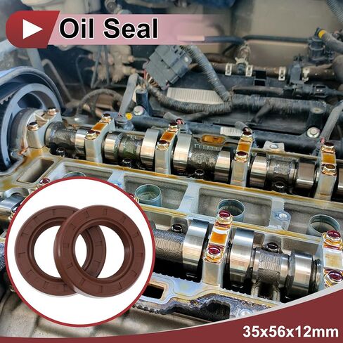 ختم الزيت العالمي TC ختم الختم ختم دوار عمود دوار 35x56x12mm الضغط العالي FKM Rubber Brown 2 PCS in Kuwait