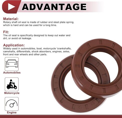 ختم الزيت العالمي TC ختم الختم ختم دوار عمود دوار 35x56x12mm الضغط العالي FKM Rubber Brown 2 PCS in Kuwait
