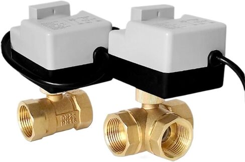 Brass Motorized Ball Valve 3 Way 2 Way Control Electric Ball Valve Actuator with Manual Switch AC220v DN15 20 40 for Water Air(220v-2 Way Through,DN20) in Saudi Arabia