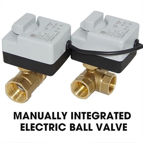Brass Motorized Ball Valve 3 Way 2 Way Control Electric Ball Valve Actuator with Manual Switch AC220v DN15 20 40 for Water Air(220v-2 Way Through,DN20) in Saudi Arabia