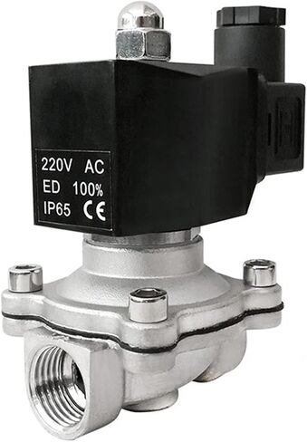3/4quot ؛ صمام الملف اللولبي من الفولاذ المقاوم للصدأ 12V 24V 220V 110V مغلق عادة NPT Throug DIN Coil DN20 1PCS (BSP-230VAC) in Saudi Arabia