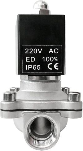 3/4quot ؛ صمام الملف اللولبي من الفولاذ المقاوم للصدأ 12V 24V 220V 110V مغلق عادة NPT Throug DIN Coil DN20 1PCS (BSP-230VAC) in Saudi Arabia