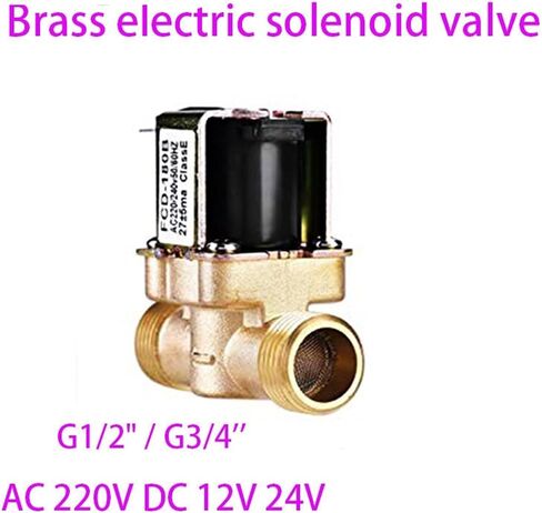 12V 24V 220V DN20 Brass Electric Solenoid Valve Water Air Inlet Flow Switch for Solar Water Heater Valve 1Pcs(220v,1/2inch) in Saudi Arabia