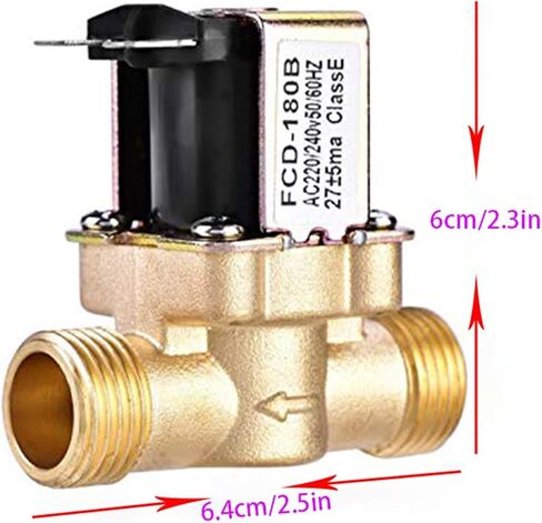 12V 24V 220V DN20 Brass Electric Solenoid Valve Water Air Inlet Flow Switch for Solar Water Heater Valve 1Pcs(220v,1/2inch) in Saudi Arabia