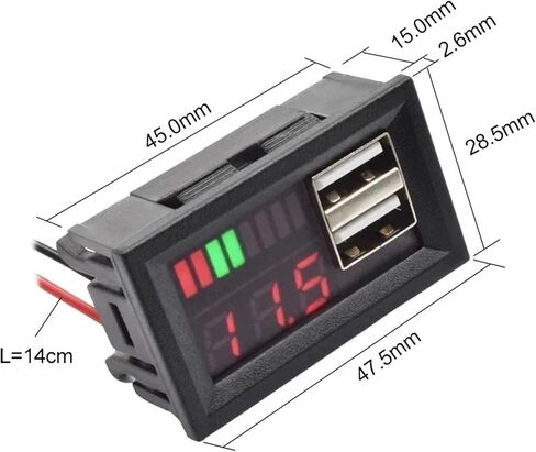 1PCS Digital Voltmeter Tester 12V (12 فولت الأحمر) in Saudi Arabia