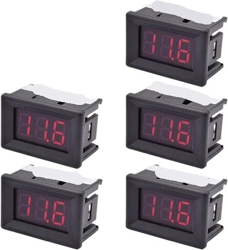 5-Piece 0.36 Inch DC LED Digital Display Voltmeter(5pcs Red LED,DC 2.3-30V 2cable) in Saudi Arabia