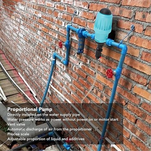 Proportional Pump Fertilizer Injector, Proportional Pump G3/4 Male Interface Fertilizer Injector Chemical Liquid Doser Dispenser Fertilizer Proportioner (H2502 (0.2% O 2%)) in Saudi Arabia