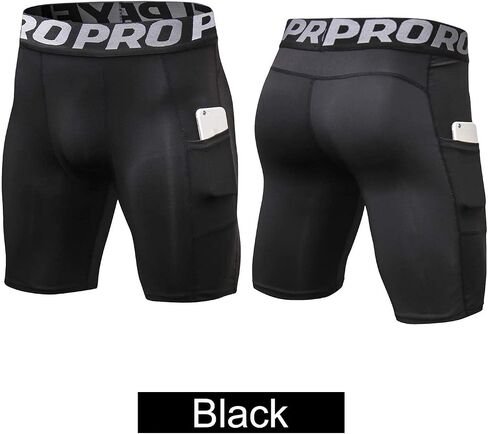 YUSHOW 5 Pack Compression Shorts Men with Pocket Sports Workout Running Spandex Shorts Compression Underwear for Men Athletic in Saudi Arabia