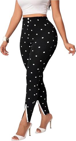 WDIRARA Women's Slit Skinny Pants Stretch Elastic Waist Work Office Pants in Saudi Arabia