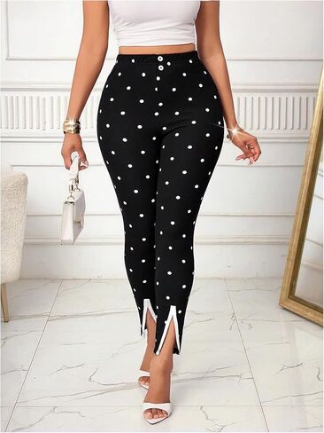 WDIRARA Women's Slit Skinny Pants Stretch Elastic Waist Work Office Pants in Saudi Arabia