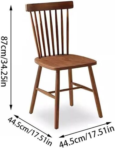 Office Chair Solid Wood Kitchen Side Chair Walnut Color Dressing Chair Slatted Back Chair Suitable for Dining Room Bedroom Living Room Home Office Desk Chairs in Saudi Arabia