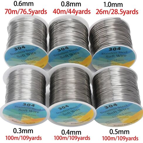 23 Gauge Stainless Steel Wire for Jewelry Making, Bailing Wire Snare Wire Wrapping for Craft and Jewelry Making(0.6mm /23 Gauge /328ft) in Kuwait