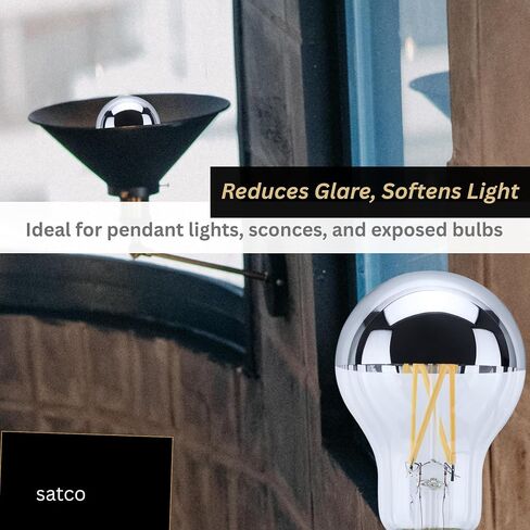 Satco LED A19 LAMP 12W 100W مكافئ 2700K دافئ أبيض 90+ CRI Silver Crown قاعدة 120 فولت Dimmable - الجزء S12539 (2 عبوة) in Saudi Arabia