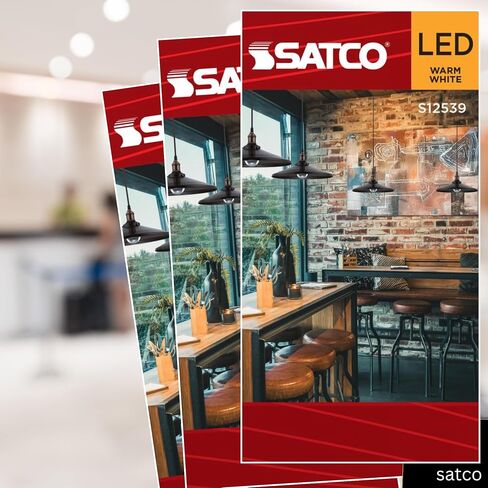 Satco LED A19 LAMP 12W 100W مكافئ 2700K دافئ أبيض 90+ CRI Silver Crown قاعدة 120 فولت Dimmable - الجزء S12539 (2 عبوة) in Saudi Arabia