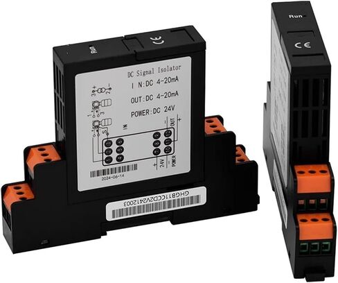 DC Signal Isolator Input 4-20mA 0-5/10V Output 0-5/10V 4-20mA Power Supply DC24V 1 in 2 Out 2 in 2 Out Plug-in Signal Isolator Sensor(1Input 1Output,Input 0-75MA_Output 4-20MA_DC24V) in Saudi Arabia